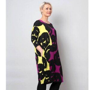 Alembika Circle Art Print Cocoon Tunic Dress XL